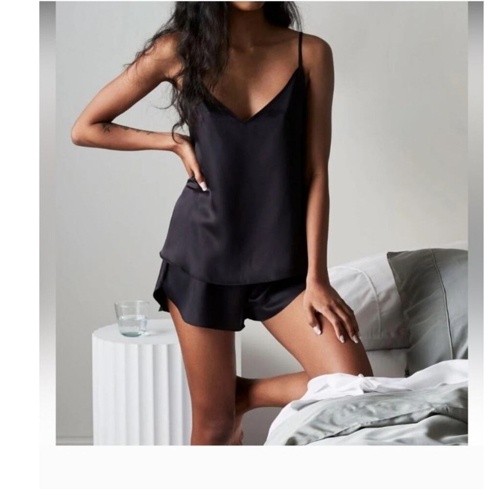 New Ettitude Sateen Cami Onyx Size Small